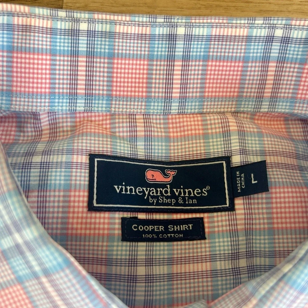 Vineyard Vines Men's Long Sleeve Cooper Shirt Plaid Button Down Size Large - Picture 2 of 6